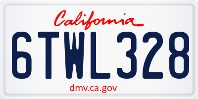 CA license plate 6TWL328