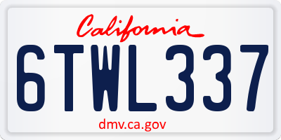 CA license plate 6TWL337