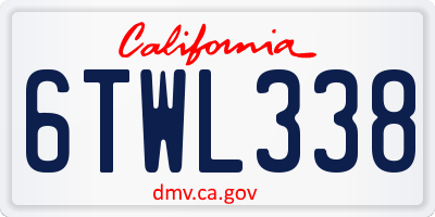 CA license plate 6TWL338