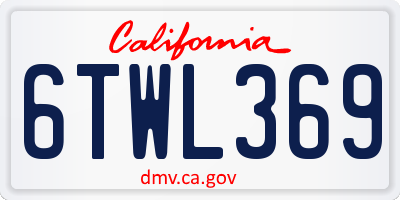CA license plate 6TWL369