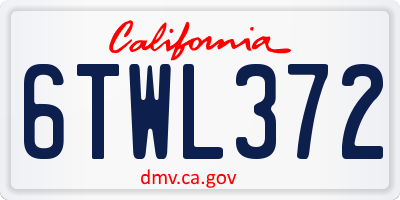CA license plate 6TWL372