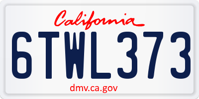 CA license plate 6TWL373