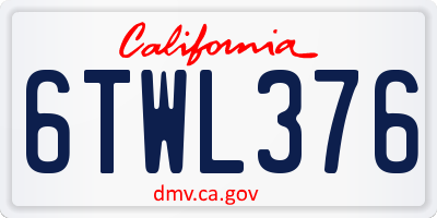 CA license plate 6TWL376