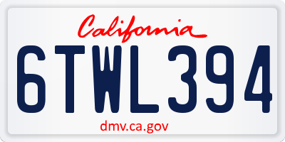 CA license plate 6TWL394