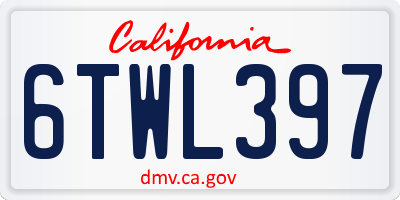 CA license plate 6TWL397