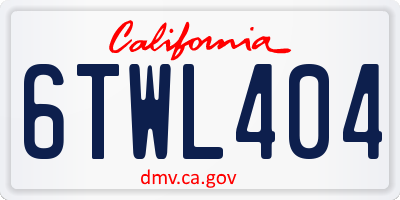 CA license plate 6TWL404