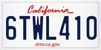 CA license plate 6TWL410