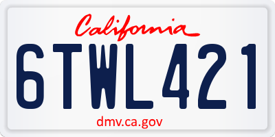 CA license plate 6TWL421
