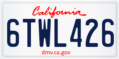 CA license plate 6TWL426