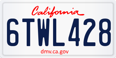 CA license plate 6TWL428