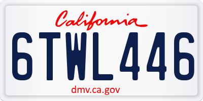 CA license plate 6TWL446