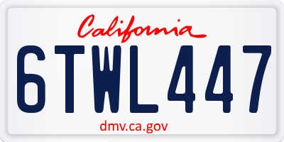 CA license plate 6TWL447
