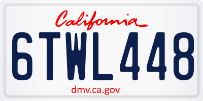 CA license plate 6TWL448