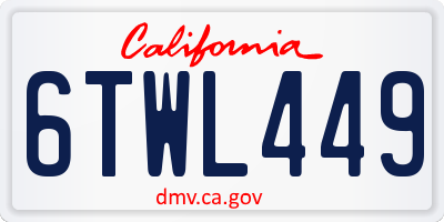CA license plate 6TWL449