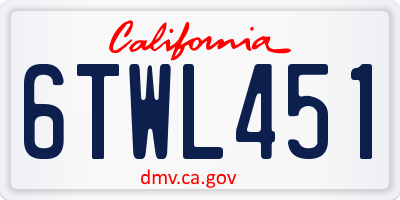 CA license plate 6TWL451
