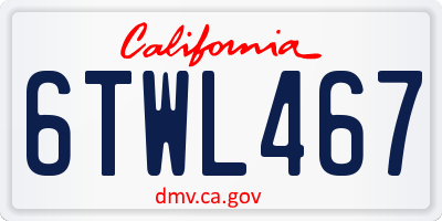 CA license plate 6TWL467