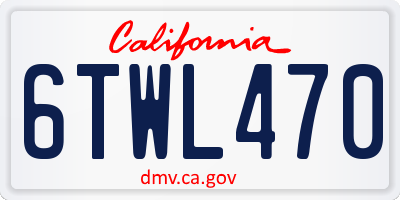 CA license plate 6TWL470