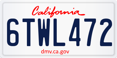 CA license plate 6TWL472