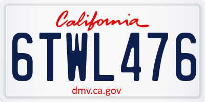 CA license plate 6TWL476