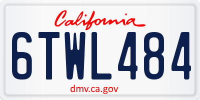 CA license plate 6TWL484