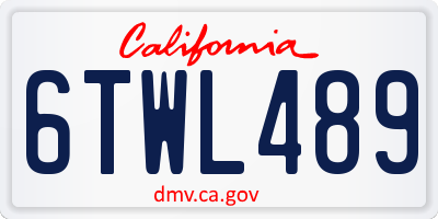 CA license plate 6TWL489