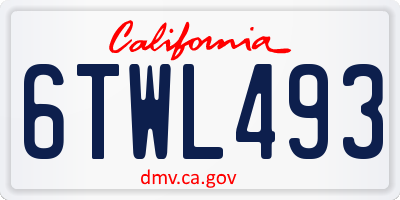 CA license plate 6TWL493