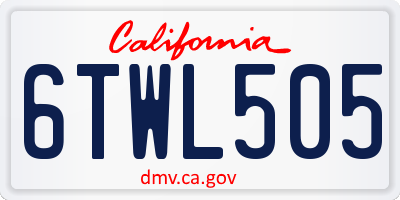 CA license plate 6TWL505