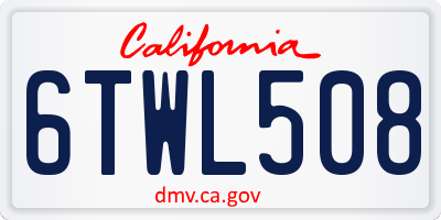 CA license plate 6TWL508