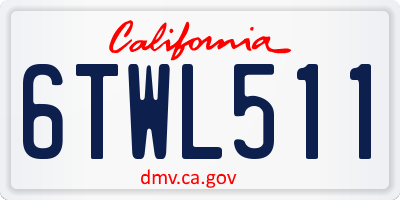 CA license plate 6TWL511