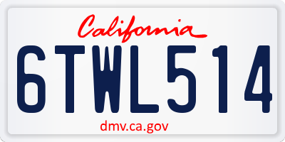 CA license plate 6TWL514