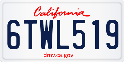 CA license plate 6TWL519