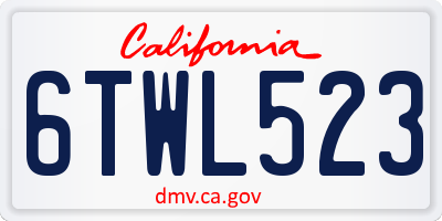 CA license plate 6TWL523