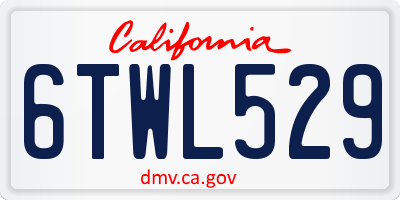 CA license plate 6TWL529