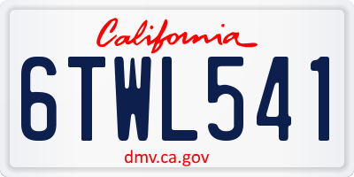 CA license plate 6TWL541