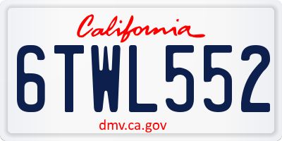 CA license plate 6TWL552