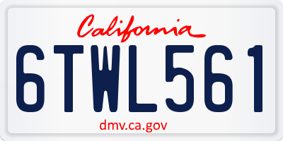 CA license plate 6TWL561
