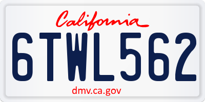 CA license plate 6TWL562