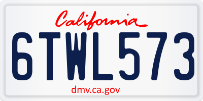 CA license plate 6TWL573