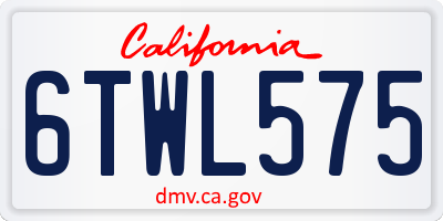 CA license plate 6TWL575