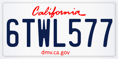 CA license plate 6TWL577