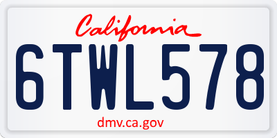 CA license plate 6TWL578