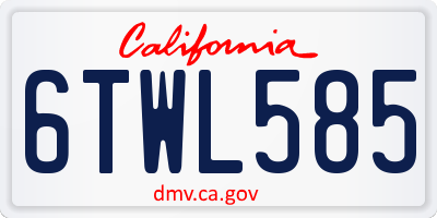CA license plate 6TWL585