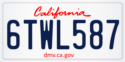 CA license plate 6TWL587