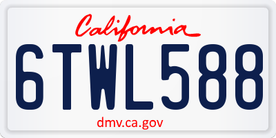 CA license plate 6TWL588