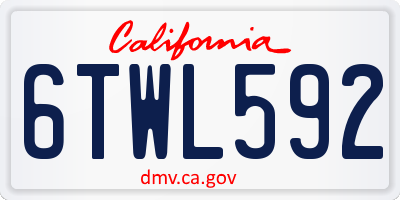 CA license plate 6TWL592