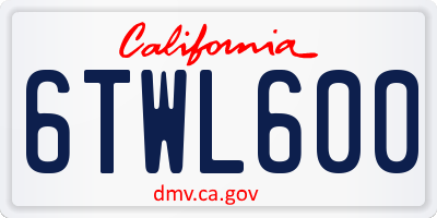 CA license plate 6TWL600