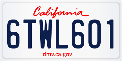 CA license plate 6TWL601