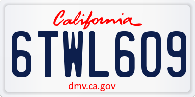 CA license plate 6TWL609