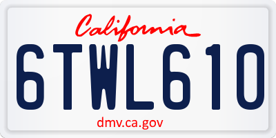 CA license plate 6TWL610