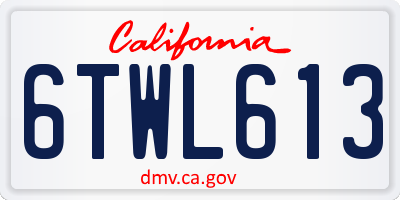 CA license plate 6TWL613